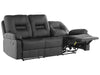 3 Seater Faux Leather Manual Recliner Sofa Black