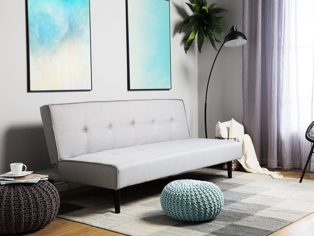 Sofa Bed VISBY Fabric Light Grey 3 Seater
