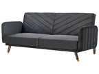 Sofa Bed SENJA Velvet Black 3 Seater