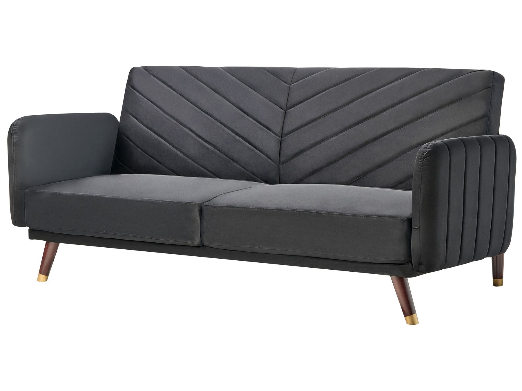 Sofa Bed SENJA Velvet Black 3 Seater