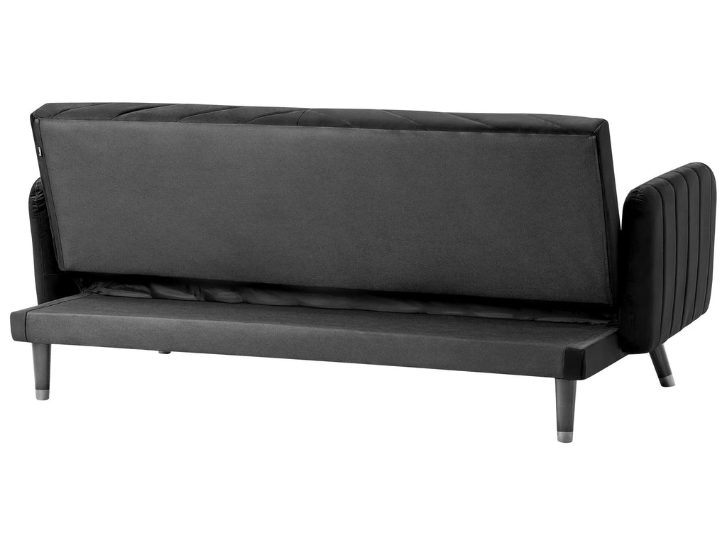 Sofa Bed SENJA Velvet Black 3 Seater