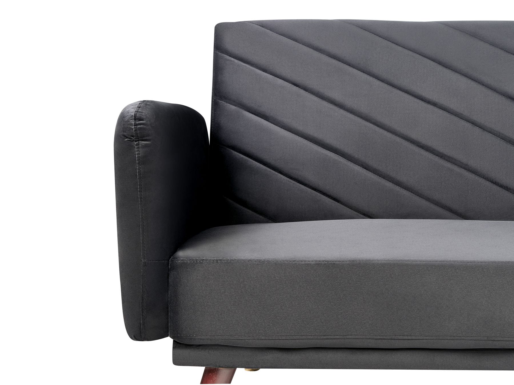 Sofa Bed SENJA Velvet Black 3 Seater