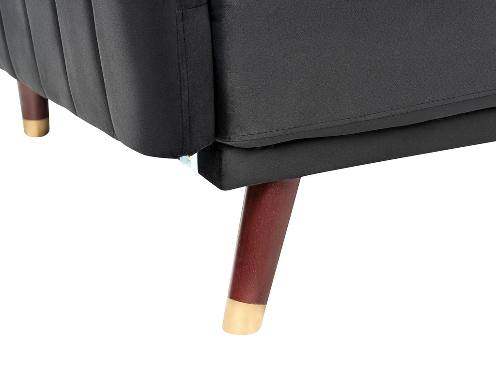 Sofa Bed SENJA Velvet Black 3 Seater