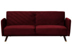 Sofa Bed SENJA Velvet Dark Red 3 Seater