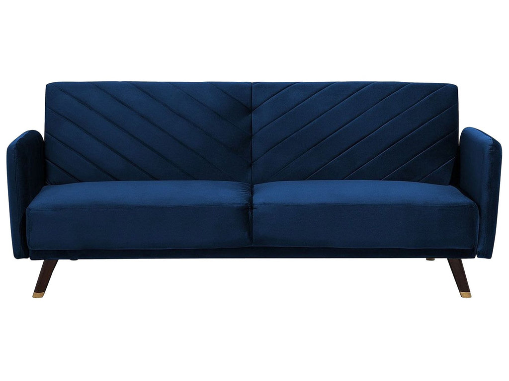 Sofa Bed SENJA Velvet Navy Blue 3 Seater