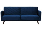 Sofa Bed SENJA Velvet Navy Blue 3 Seater