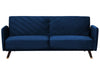 Sofa Bed Velvet Navy Blue 3 Seater