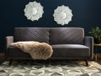Sofa Bed SENJA Velvet Grey 3 Seater