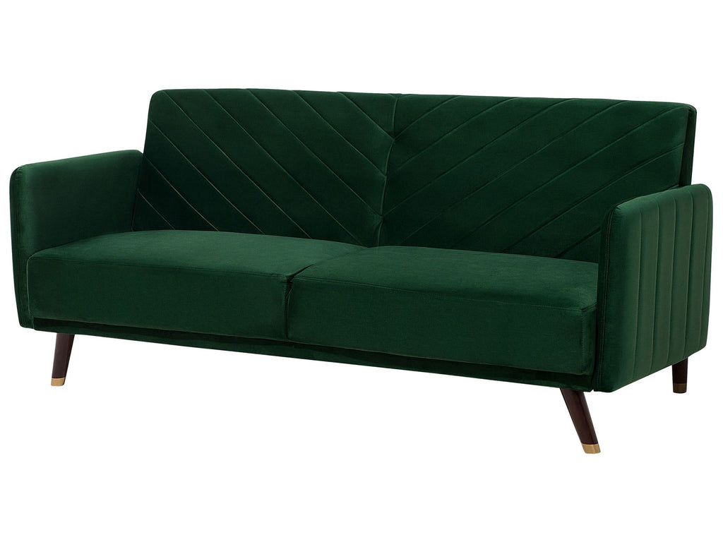 Sofa Bed SENJA Velvet Emerald Green 3 Seater