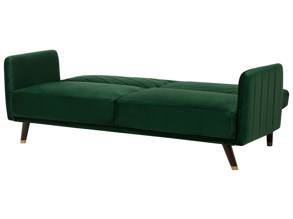 Sofa Bed SENJA Velvet Emerald Green 3 Seater