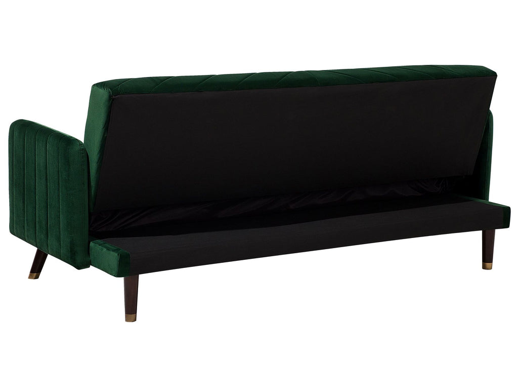 Sofa Bed SENJA Velvet Emerald Green 3 Seater