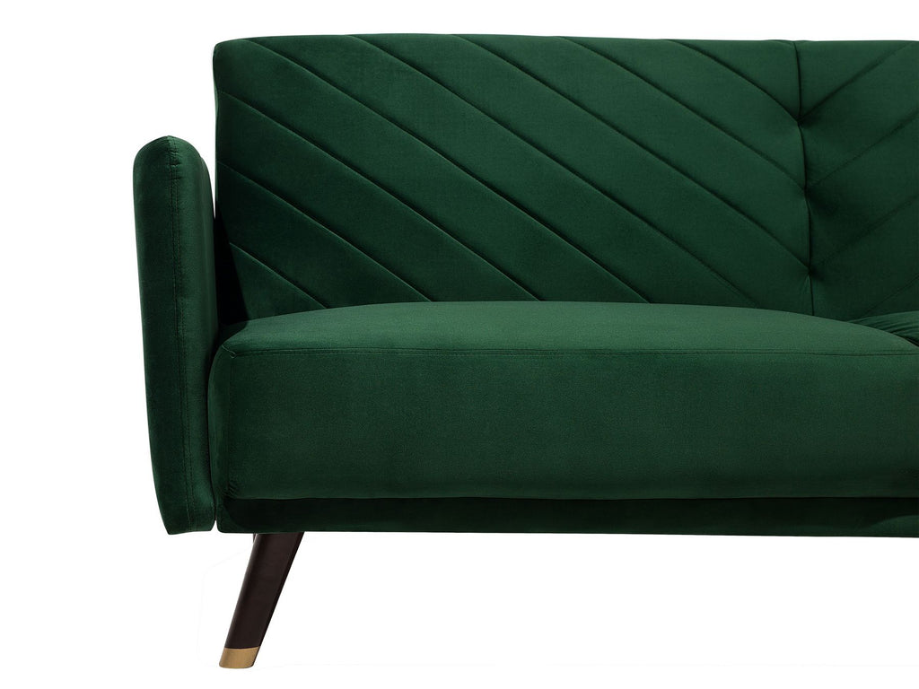 Sofa Bed SENJA Velvet Emerald Green 3 Seater