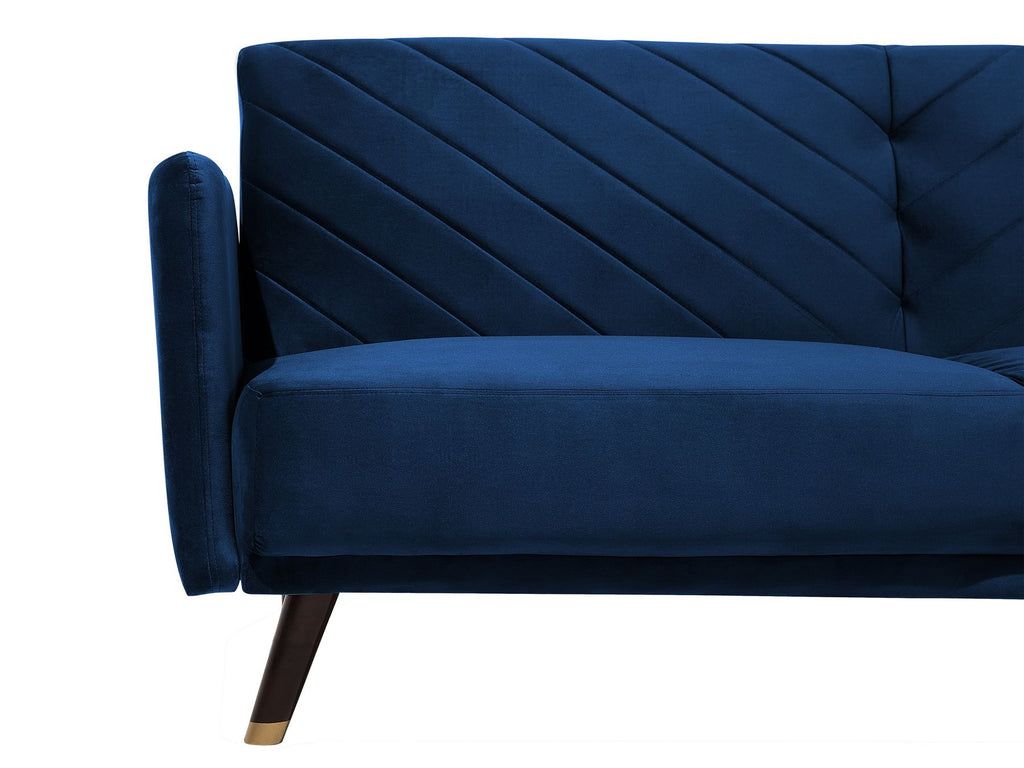 Sofa Bed SENJA Velvet Navy Blue 3 Seater