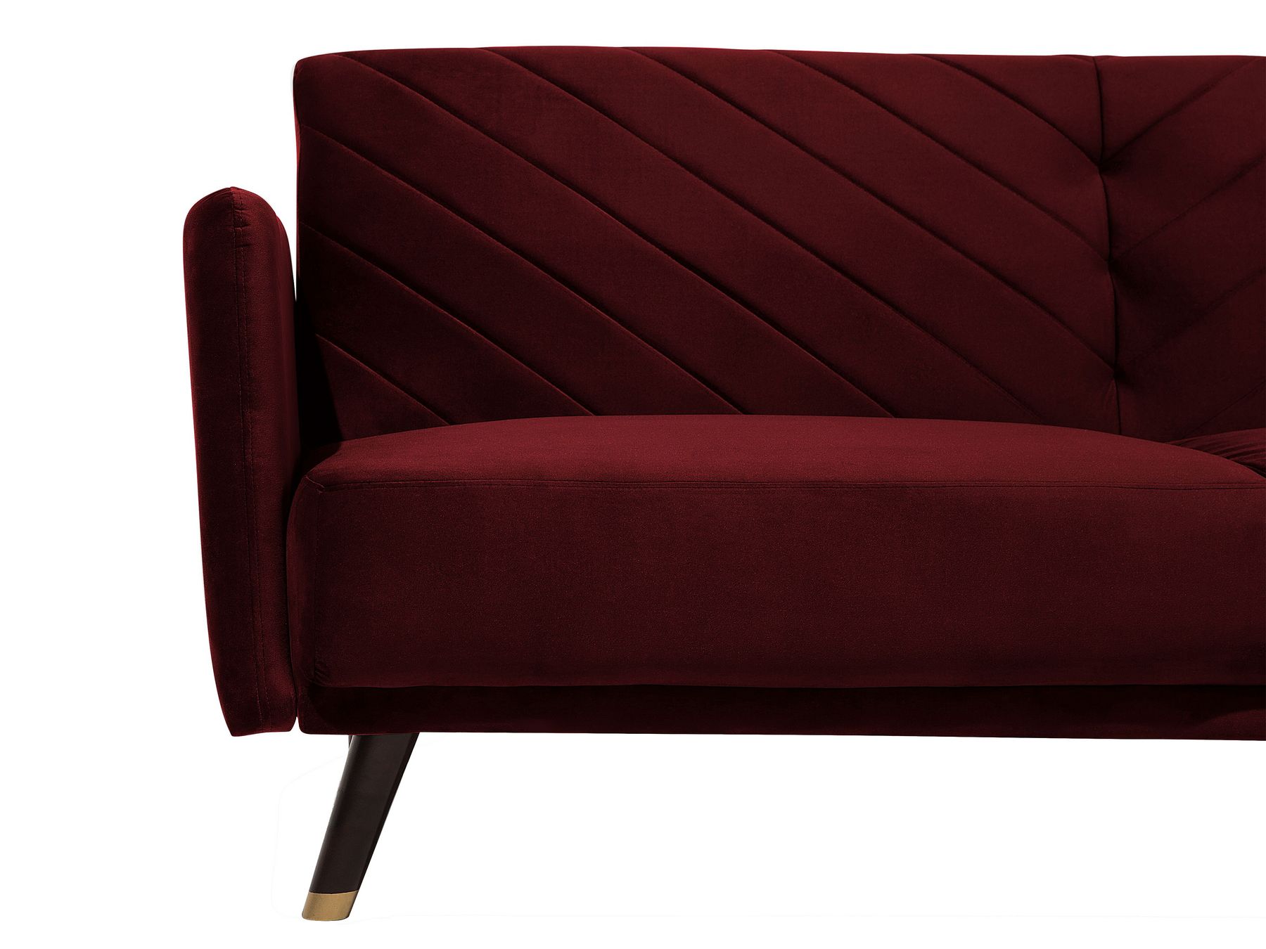 Sofa Bed SENJA Velvet Dark Red 3 Seater