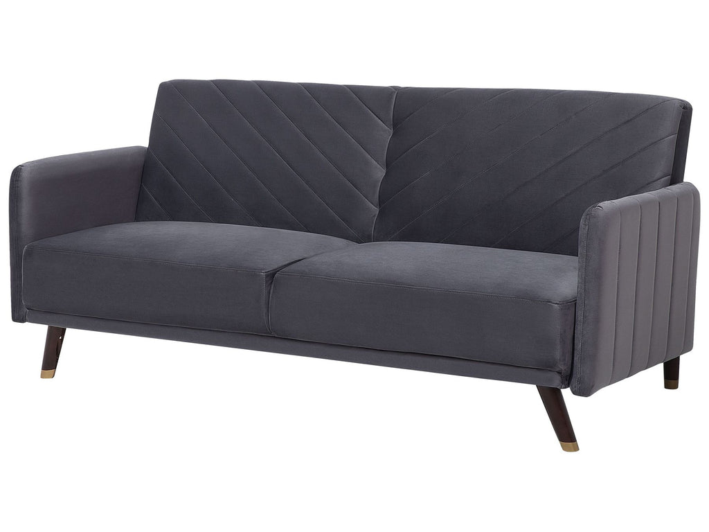 Sofa Bed SENJA Velvet Grey 3 Seater