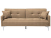 Sofa Bed Fabric Sand Beige 3 Seater