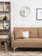 Sofa Bed LUCAN Fabric Sand Beige 3 Seater