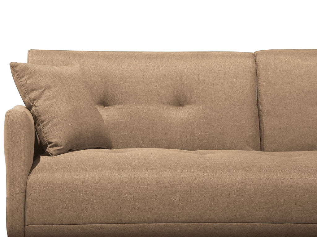 Sofa Bed LUCAN Fabric Sand Beige 3 Seater
