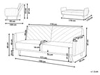 Sofa Bed SENJA Velvet Navy Blue 3 Seater
