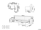 Modular Corner Sofa Bed ABERDEEN Fabric Dark Grey 4 Seater Left Hand
