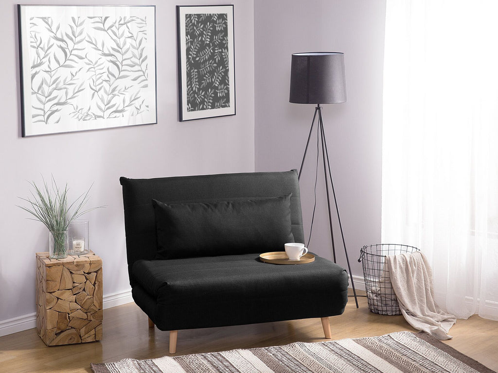 Single Sofa Bed SETTEN Fabric Black