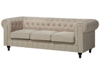 3 Seater Fabric Sofa Beige CHESTERFIELD Big