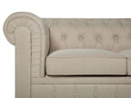 3 Seater Fabric Sofa Beige CHESTERFIELD Big