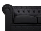 3 Seater Faux Leather Sofa Black CHESTERFIELD Big
