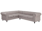 Corner Sofa CHESTERFIELD Fabric Beige 6 Seater Right Hand