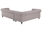 Corner Sofa CHESTERFIELD Fabric Beige 6 Seater Right Hand