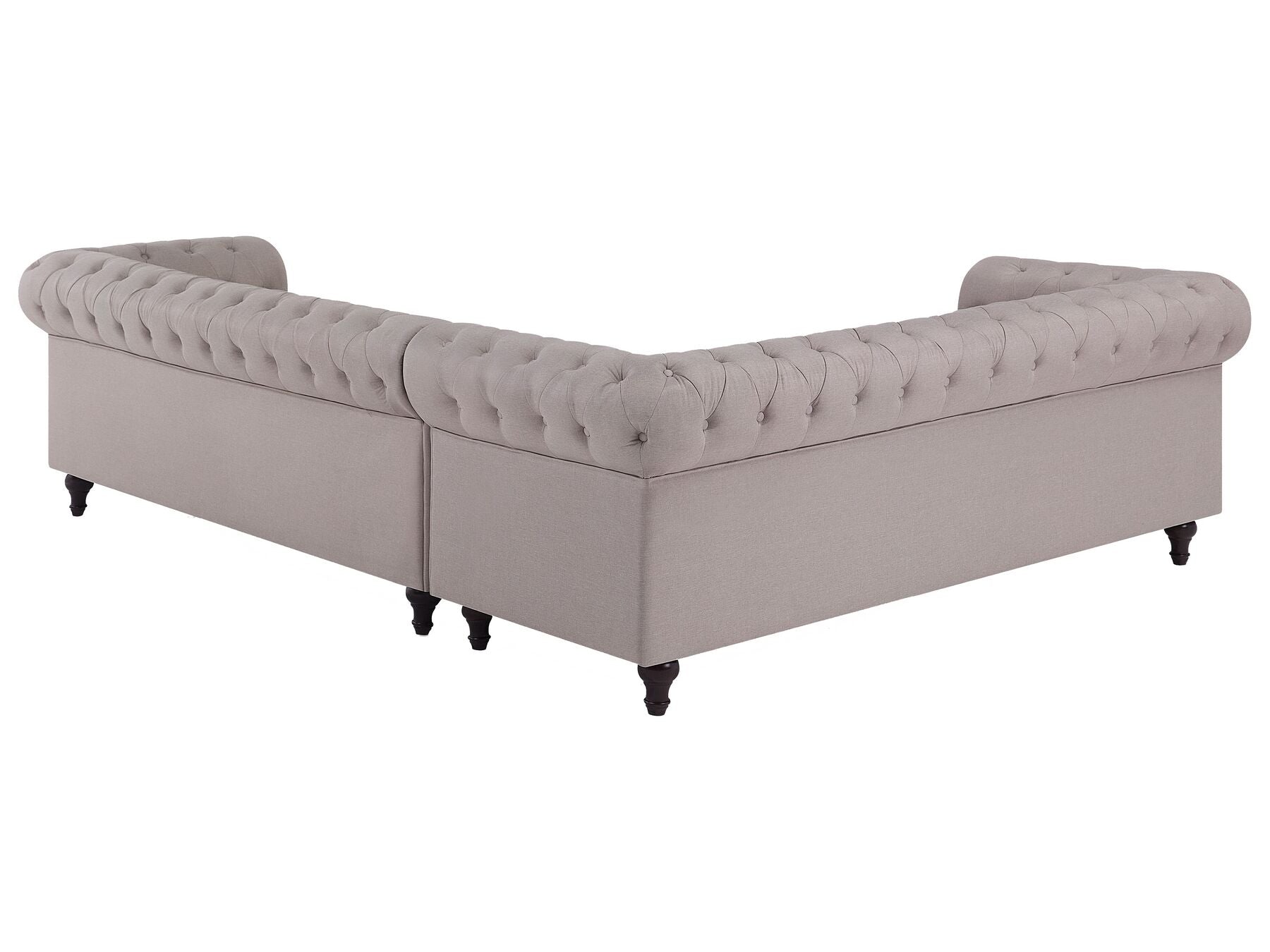 Corner Sofa CHESTERFIELD Fabric Beige 6 Seater Right Hand