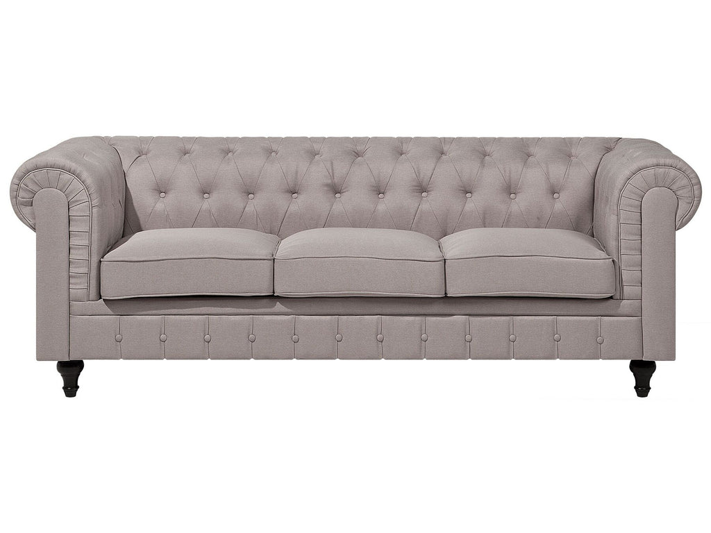 Corner Sofa CHESTERFIELD Fabric Beige 6 Seater Right Hand
