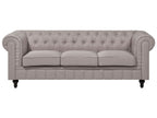 Corner Sofa CHESTERFIELD Fabric Beige 6 Seater Right Hand