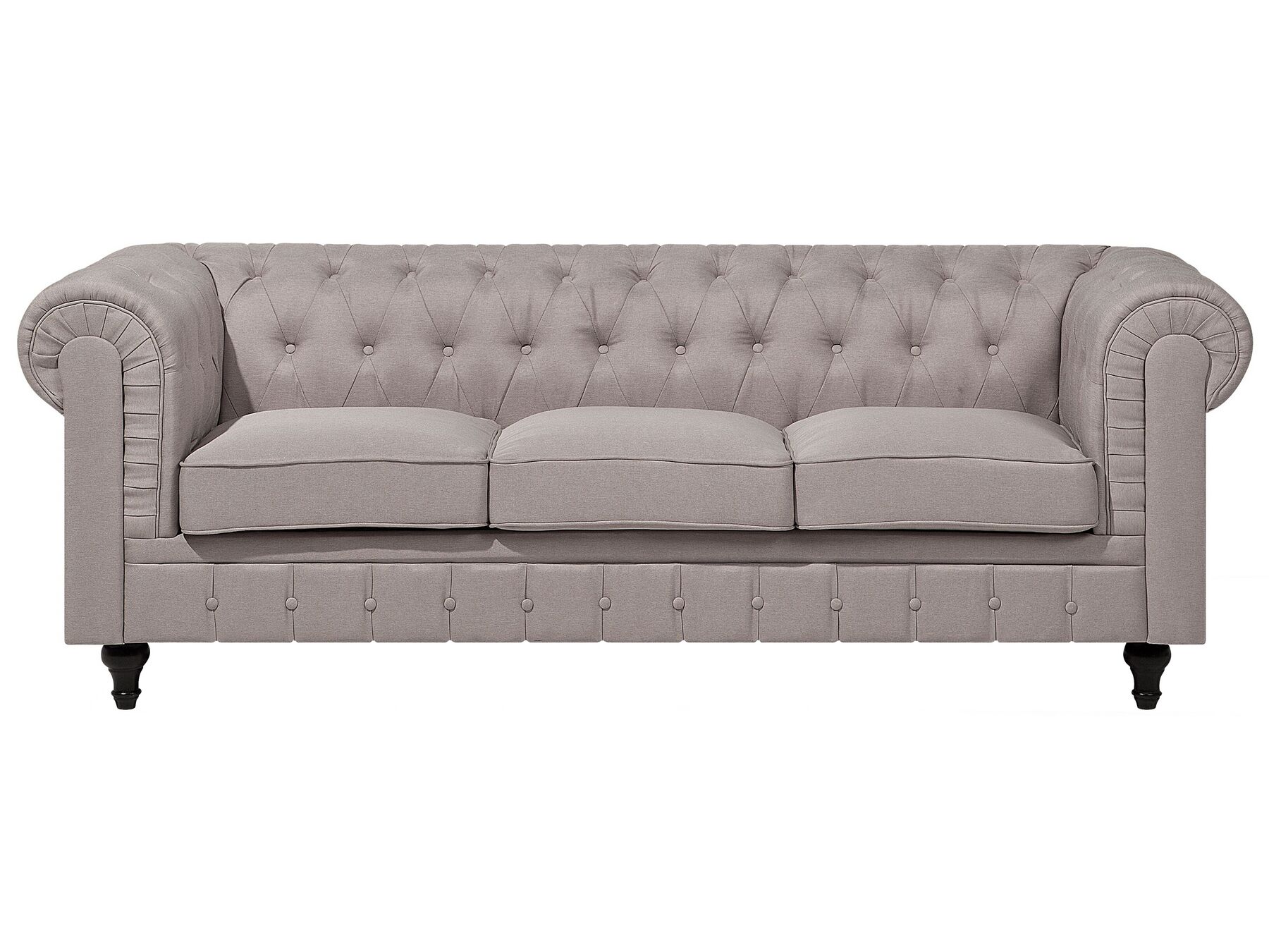Corner Sofa CHESTERFIELD Fabric Beige 6 Seater Right Hand