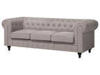 Corner Sofa CHESTERFIELD Fabric Beige 6 Seater Right Hand
