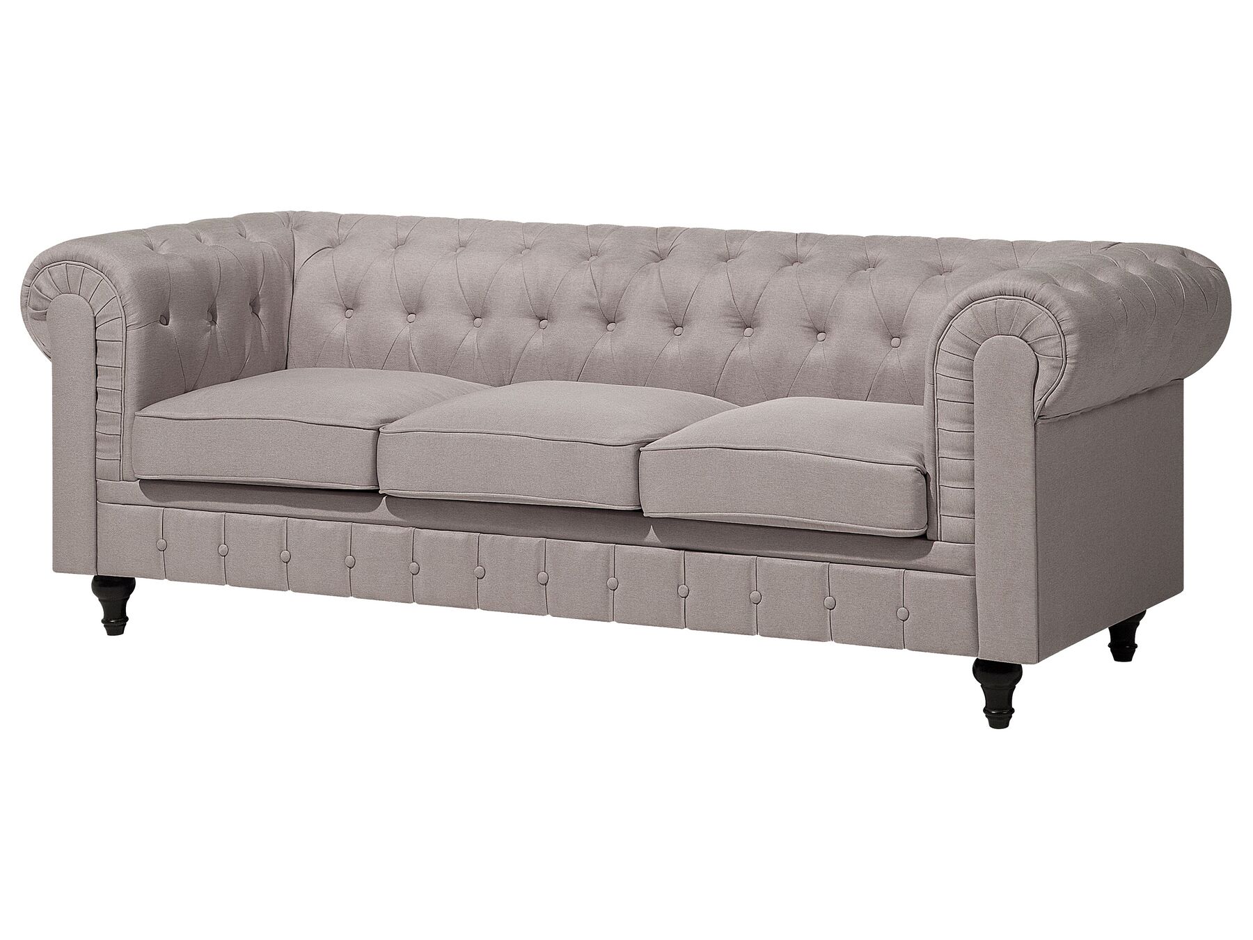 Corner Sofa CHESTERFIELD Fabric Beige 6 Seater Right Hand