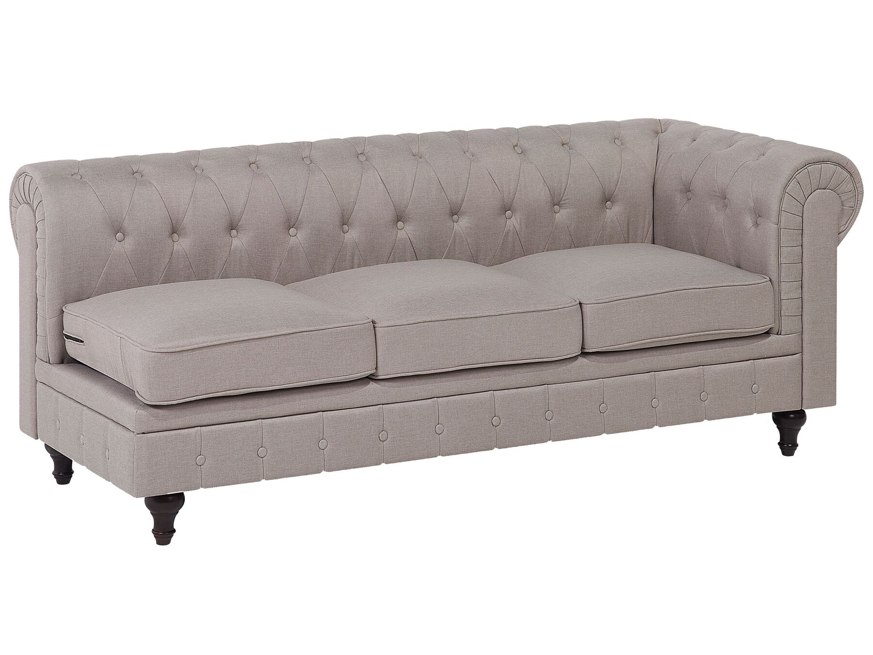 Corner Sofa CHESTERFIELD Fabric Beige 6 Seater Right Hand