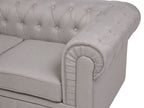 Corner Sofa CHESTERFIELD Fabric Beige 6 Seater Right Hand