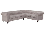 Corner Sofa CHESTERFIELD Fabric Beige 6 Seater Left Hand