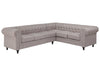 Corner Sofa Fabric Beige 6 Seater Left Hand