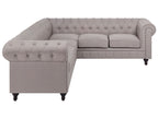 Corner Sofa CHESTERFIELD Fabric Beige 6 Seater Left Hand