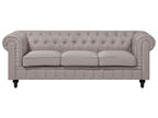 Corner Sofa CHESTERFIELD Fabric Beige 6 Seater Left Hand