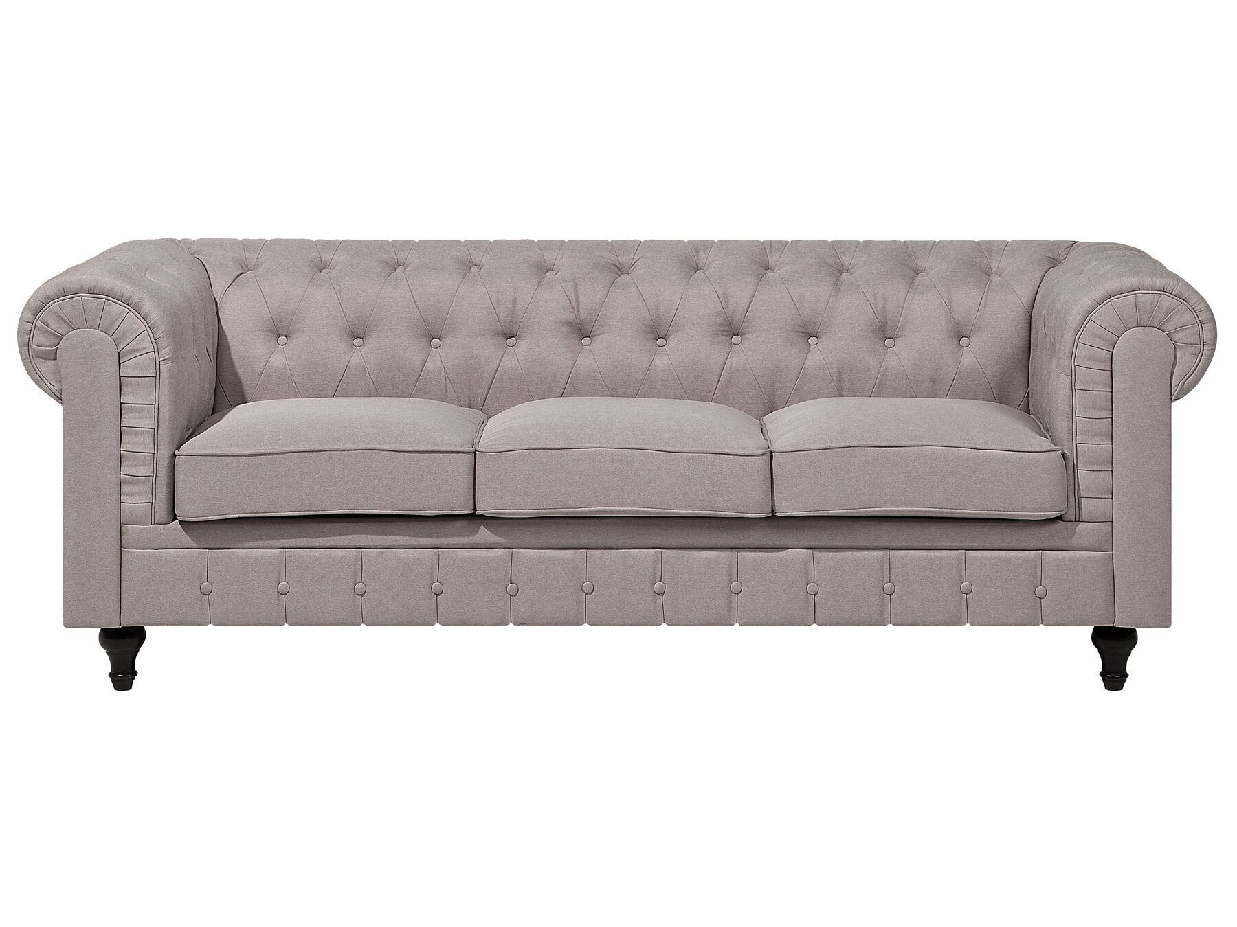 Corner Sofa CHESTERFIELD Fabric Beige 6 Seater Left Hand