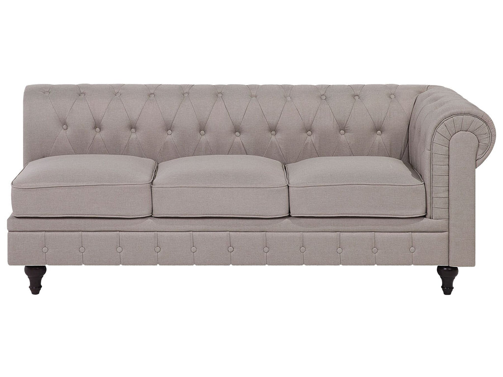 Corner Sofa CHESTERFIELD Fabric Beige 6 Seater Left Hand