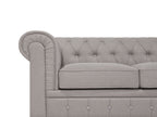 Corner Sofa CHESTERFIELD Fabric Beige 6 Seater Left Hand