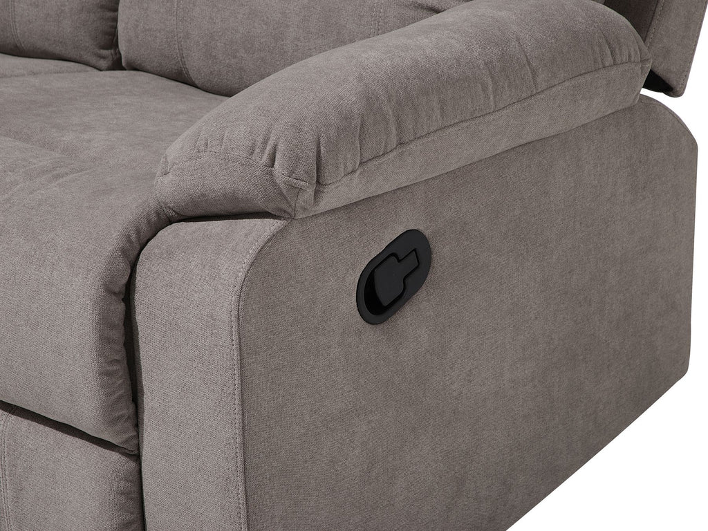2 Seater Fabric Manual Recliner Sofa Taupe Beige BERGEN