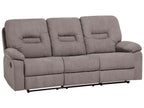3 Seater Fabric Manual Recliner Sofa Taupe Beige BERGEN