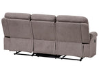 3 Seater Fabric Manual Recliner Sofa Taupe Beige BERGEN