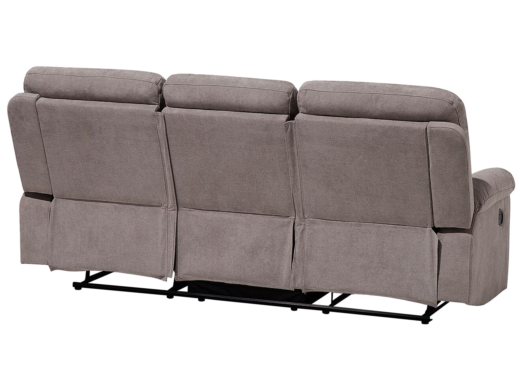 3 Seater Fabric Manual Recliner Sofa Taupe Beige BERGEN