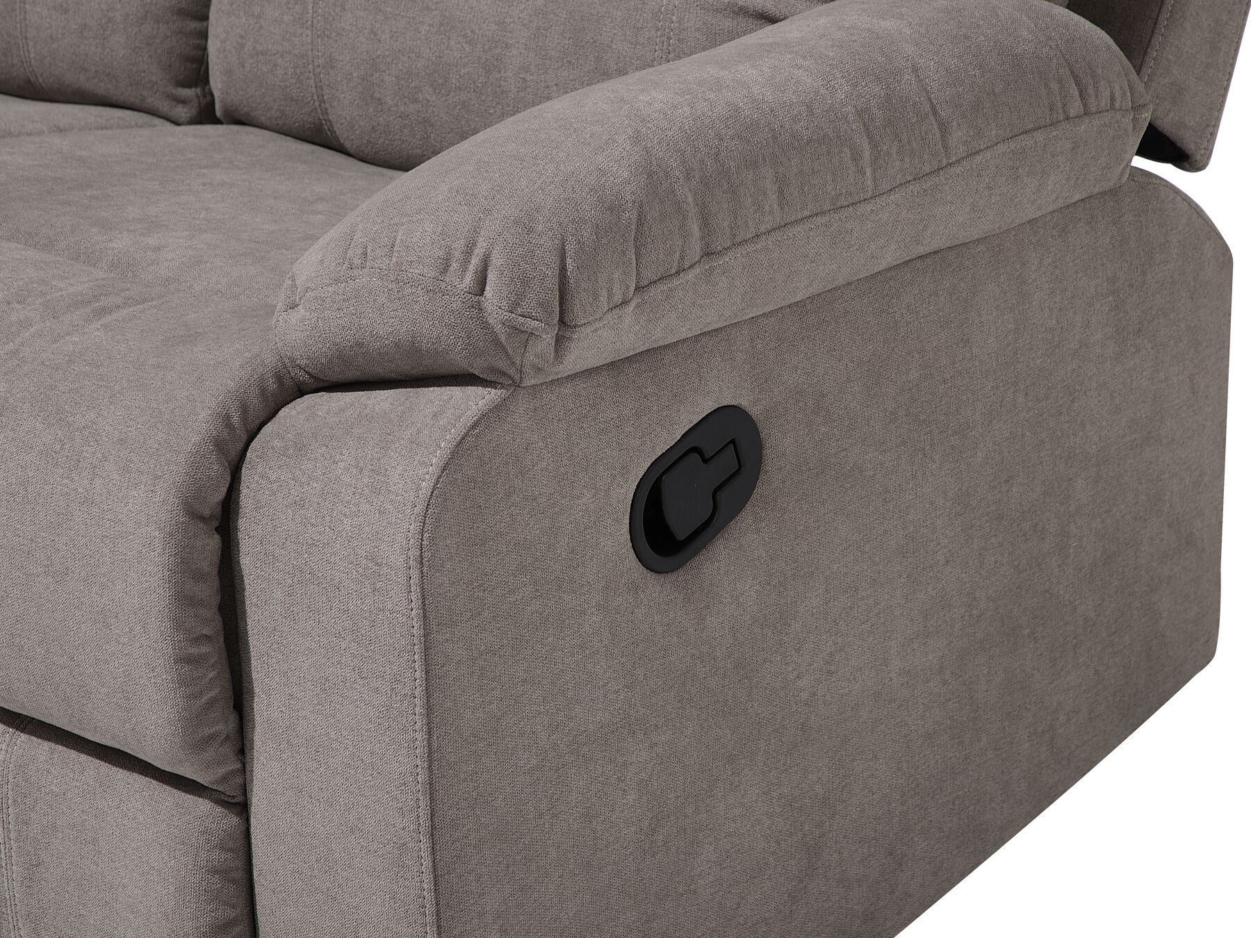 3 Seater Fabric Manual Recliner Sofa Taupe Beige BERGEN
